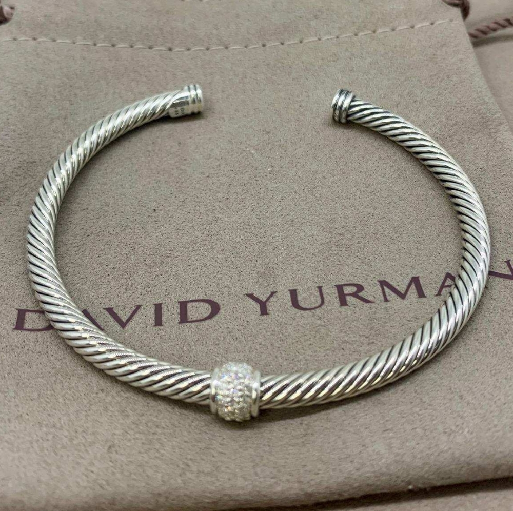 David Yurman 4mm Bracelet Pave Diamonds